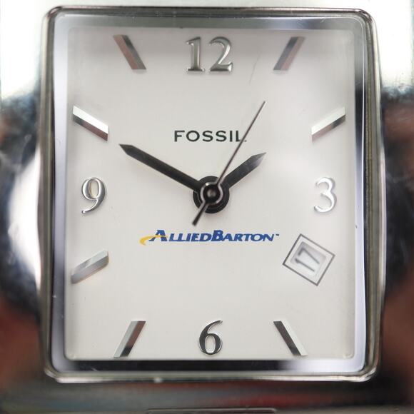 Fossil Arkitekt Womens Tank Watch 24mm Date Logo Dial PR-5169 Black Leather - Picture 5 of 16